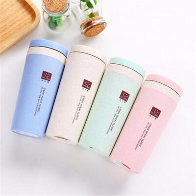 

Wheat straw Insulated Thermos Cup Coffee Mug Travel Drink Bottle