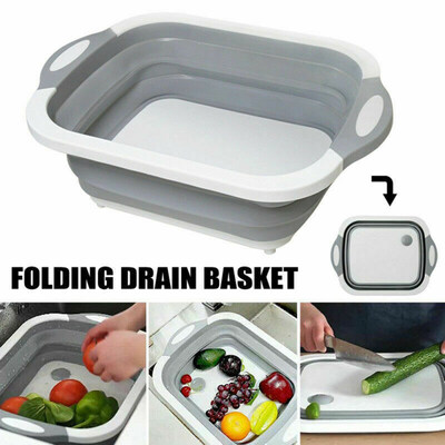 

Portable Foldable Draining Basket Kitchen Wash Basin Vegetable Fruit Strainer