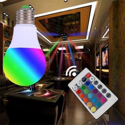 

New 5W RGB B22 E27 LED Light Bulb 16 Colors Changing Lamp IR Remote Control 85-265V
