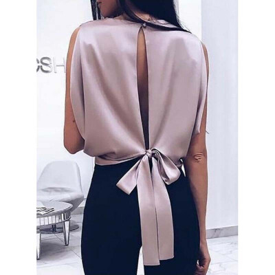 

Ladies Women Elegant Backless Tops Summer Sleeveless Blouse Vest Tank Top Shirt