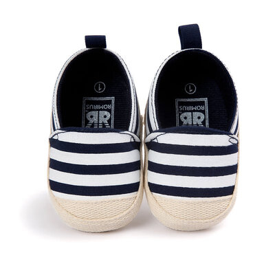 

Toddler Baby Shoes Baby Boy Blue Striped Shoes Lovely Infant Good Soft Sole First Walkers