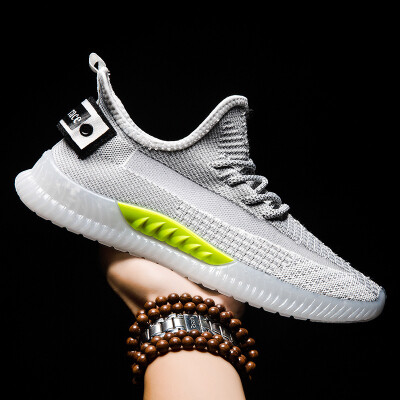 

Flying woven mens shoes versatile mens mesh shoes comfortable sports shoes trendy mens running shoes