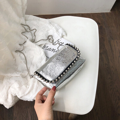 

Textured simple small bag2019 new style rivet small square bag single-shoulder bag single-shoulder bag
