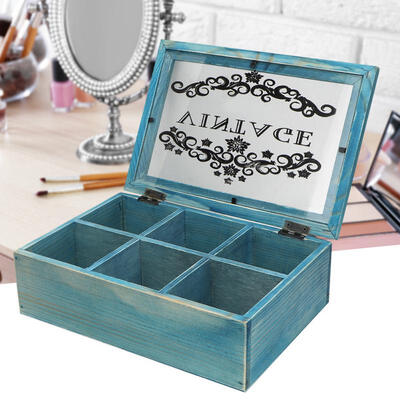 

Greensen Storage Case Retro Multi-grid Storage Box Vintage Storage Holder for Household