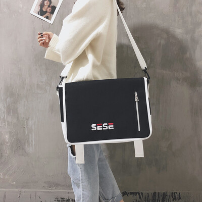 

Mans Canvas Bag&Womans Fashion Single Shoulder Chic Slant Bag Korean Edition Student Uzzang