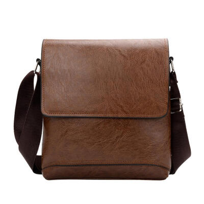 

Casual Messenger Bag Men PU Leather Shoulder Flap Fashion Crossbody Bags