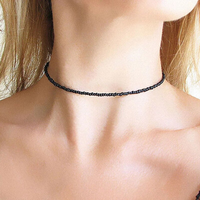 

Fashion Bohemian Handmade Rainbow Beads Choker Necklace For Women Girls Beaded Chain Chokers Necklaces Female Jewelry Gift