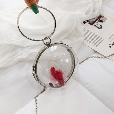

Personality fashion transparent ring portable bag female 2019 summer Messenger bag new casual wild chain shoulder