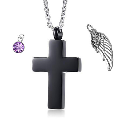 

Cross Cremation Necklace for Ashes Stainless Steel Crucifix Memorial Urn Jewelry for Women Men Keepsake Pendant