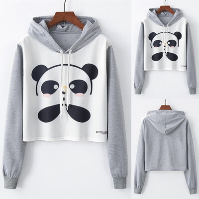 

Starmoon Woman Fashion Casual Loose O-Neck Panda Print Short Pullover