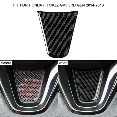 

Car Steering wheel Stickers Carbon Fiber Material Vehicle Bearing Circle Trim Fit for Honda FitJazz GK5 3RD GEN 2014-2018