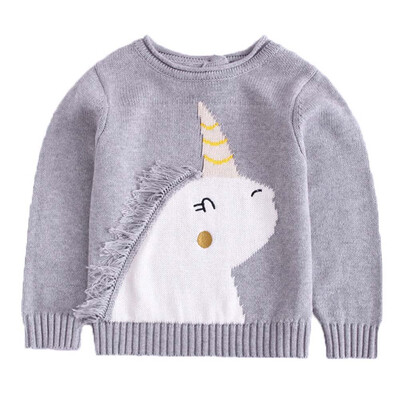 

Kids Sweater Unicorn Girls Long Sleeves Blouse Pullover Casual Sweatshirt