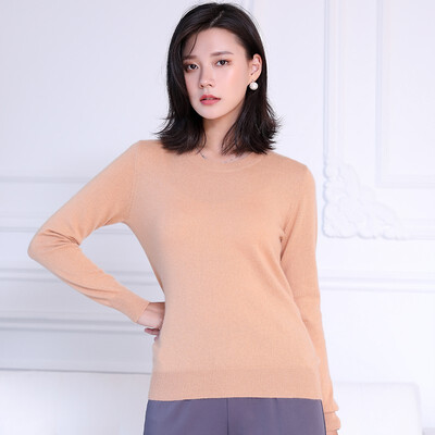 

QIANMUCHUN Womens round neck cashmere woolen suéter de lana Fashion Soft 5784