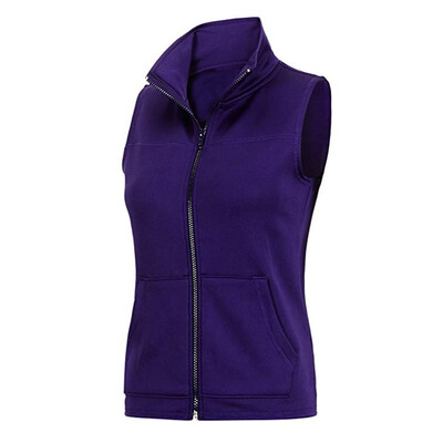 

Toponeto Women Casual Zip Up Front Lightweight Thin Vest Sleeveless Pockets Jacket Coat