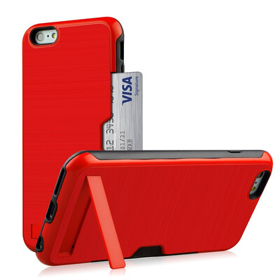 

Card Holder Case Apple iPhone 6 6S Hybrid Bumper Case iPhone 6 iphone6 iphone6s Armor TPU Cover 47"