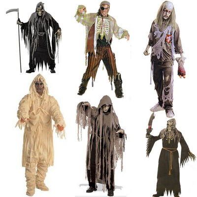 

Burning Dead Zombie Adults Fancy Dress Halloween Horror Mens Scary Costume