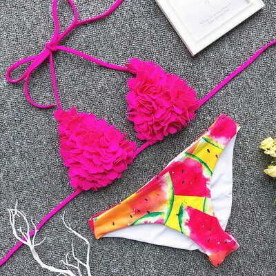 

Roseonmyhand Womens Bikini Solid Set Swimsuit Two Piece Filled Bra Swimwear Beachwear