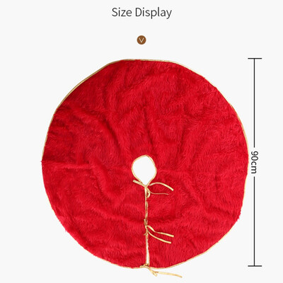 

Red Plush Household Christmas Tree Decoration Festive Party Supplies Christmas Tree Skirt for Home Christmas Tree Decoration