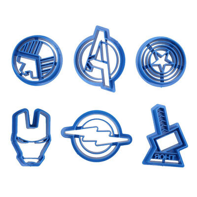 

6pcs Super Hero Plastic Cupcake Mold Fondant Cookie Cutter Cake Decorating