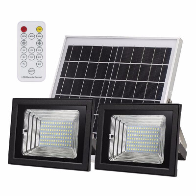 

Solar Dual-head Flood Light with Remote Control for 306080 Brightness 126 SMD LEDs Wireless IP 65 Waterproof Outdoor Flood Li