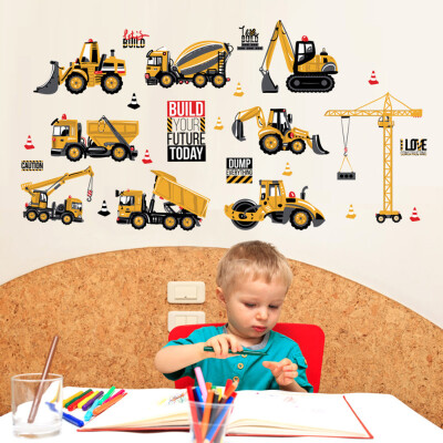 

〖Follure〗Build Your Furture Construction Vehicle Removable Wall Sticker Home Art Decors