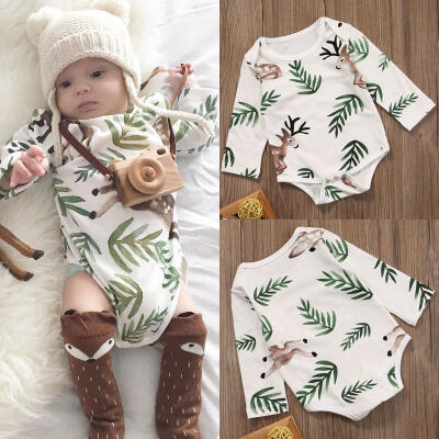 

Newborn Kids Baby Boy Girl Long Sleeve Bodysuit Romper Outfit