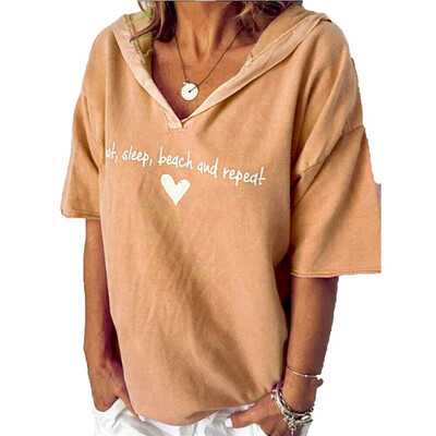 

Women Ladies Short Sleeve Hoodie Hooded T Shirt Summer Casual Tops Blouse