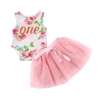 

Newborn Baby Girls Princess Floral Romper Tulle Tutu Dress Sundress Outfits Mon