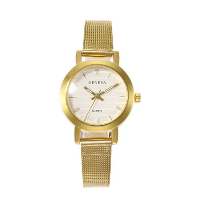 

Simple Roman Numeral Time Quartz Watch Women Fashion Alloy Mesh Band Wrist Watch
