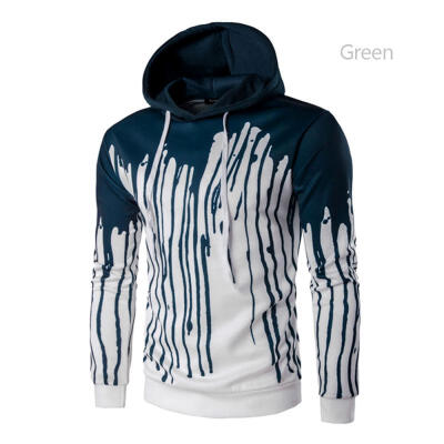 

Fashion Paint Ink Splash 3D Mens Hoodies Pullover Slim Drawstring Hooded Sweatshirt Autumn Tracksuit Tops