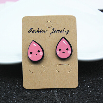 

E098 Fashion Jewelry Cute Cartoon Rose Watermelon Cherry Stud Earrings For Women&Girls Creative Art Fruits Plants Earrings