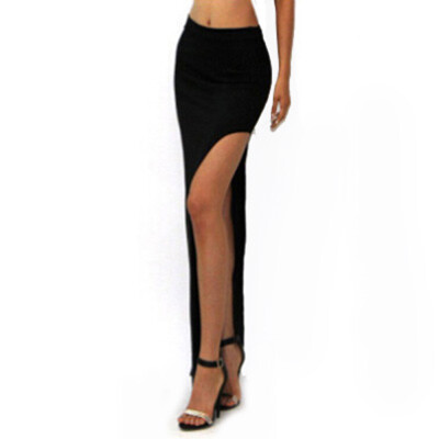 

Womens Side Split Stretch Long Pencil Skirt Solid Color High Waist Bodycon Dress