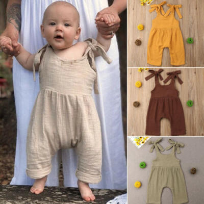 

Summer Cute Newborn Baby Girls Clothes Sling Cotton Jumpsuit Bodysuit One-pieces