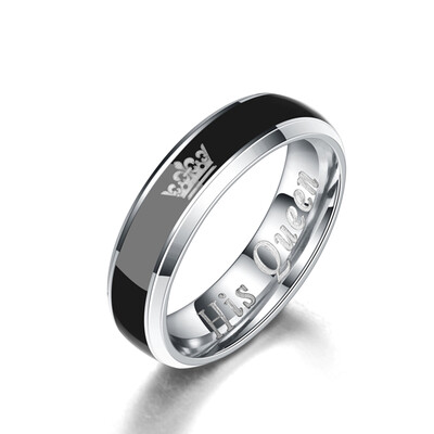 

His Queen Her King Romantic Stainless Steel Temperature Change Color Titanium Rings