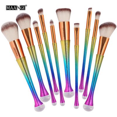 

〖Follure〗New Arrival 10Pc Mermaid Foundation Eyeshadow Contour Eye Lip Makeup Brushes Set