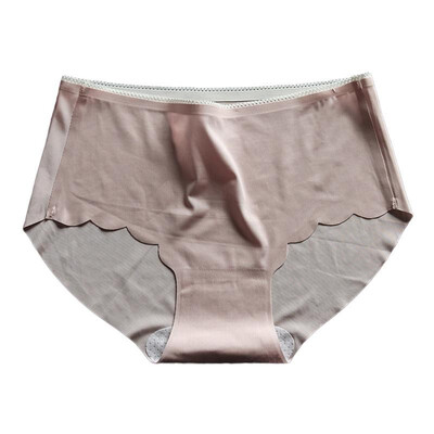 

Women Seamless Panties Briefs Solid Low-rise Scalloped Underwear Ladies Intimates Lingerie