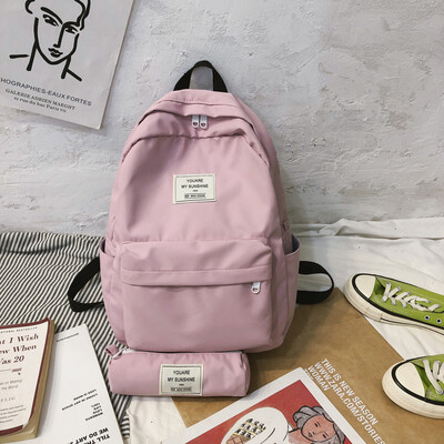 

Tailored Fashion Student Waterproof Backpack Casual Large Capacity Travel 2 Piece Set