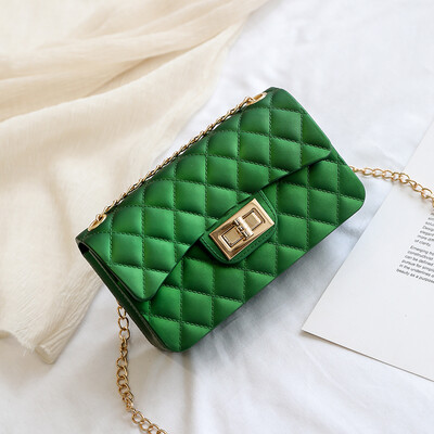 

Net red texture bag female 2019 new small fragrance wind mini rhombic chain messenger bag ocean matte jelly package