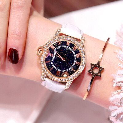 

buffet style fashionable womens water-proof watch Korean simple womens watch full-star water drill female students watch