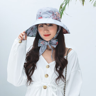 

New Dual Pure Cotton Printed Foldable Cloth Cap for Sunshade Hat Female Summer