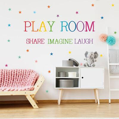 

〖Follure〗Play Room Color Text Wall Stickers English Rumors Home Decoration Wall Stickers
