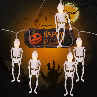 

Halloween outdoor decorations LED lights skeletons LED batteries strings skull heads star lights