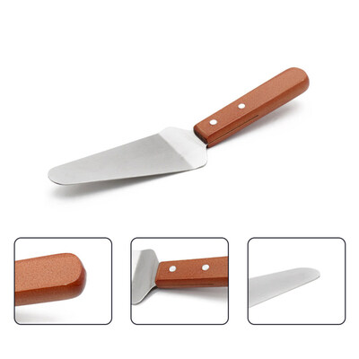

Wooden Handle Stainless Steel Cake Pizza Cheese Shovel Scoop Kitchen Baking Tool
