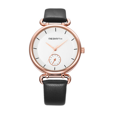 

063 new quartz watch double round gold white frame processing custom fashion trend womens watch