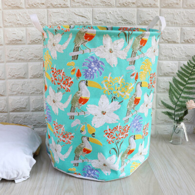 

Gobestart Cotton Linen Waterproof PE Coating Storage Basket Sundries Storage Box