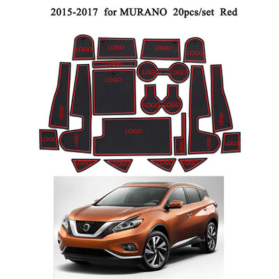 

20pcsset Door Slots Cup Holder Storage Box Non-slip Groove Mat Replacement For Nissan Murano 2015-2017