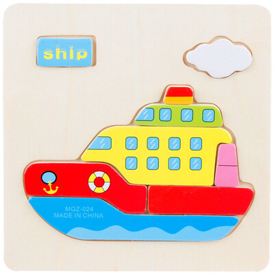 

Tailored 1PC Wooden Ferry Puzzle Educational Developmental Baby Training Toy B