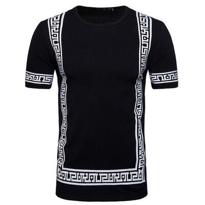 

Hip Hop Digital Print Summer T-Shirt For Men Casual Cotton Loose Short Sleeve Long T-shirt
