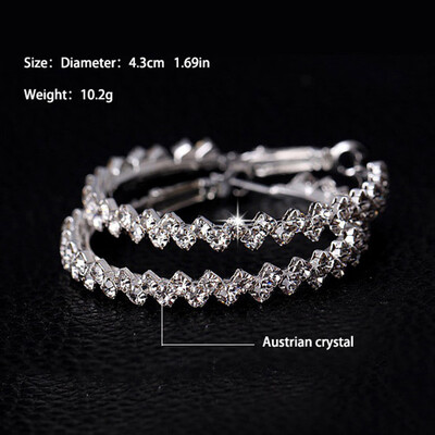 

Charm Shiny Geometric Crystal Round Hoop Big Earrings Earring Women