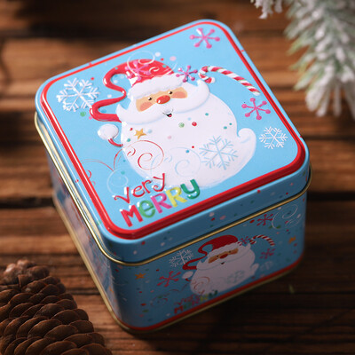 

Gobestart Square Bump Candy Box Storage Iron Box Christmas Candy Cans ChildrenS Gift